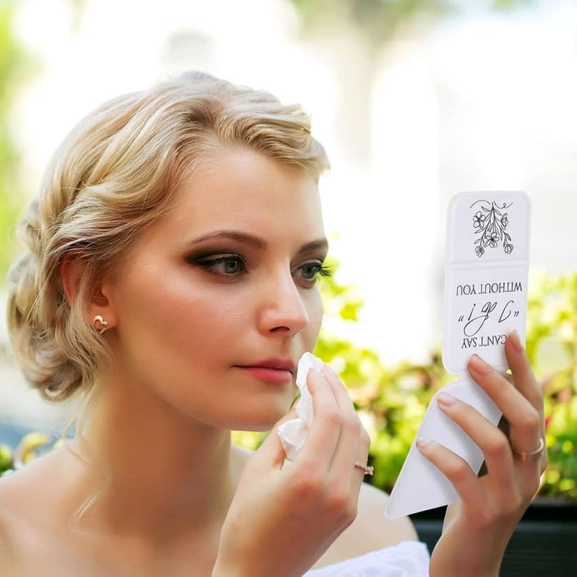 I Can't Say I Do Without You Quote, Proposal Gifts, Travel Small Makeup Mirror, Portable for Bridal Shower Wedding Party Novabright 6 Pcs Bridesmaid Gifts Bulk Bridesmaid Compact Mirror, White B0G6BL8C3R