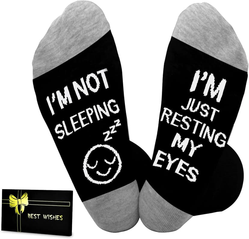 Dealswin Birthday Gifts for Men Dad Fathers Him Husband, I'm Not Sleeping I'm Just Resting My Eyes Socks