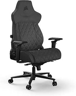 Corsair TC500 Luxe Gaming Chair – Premium Breathable Fabric – Wide Seat – Five-Way Adjustable Armrests – Adjustable Built-in Lumbar Support – 90-135 Degree Recline – Shadow