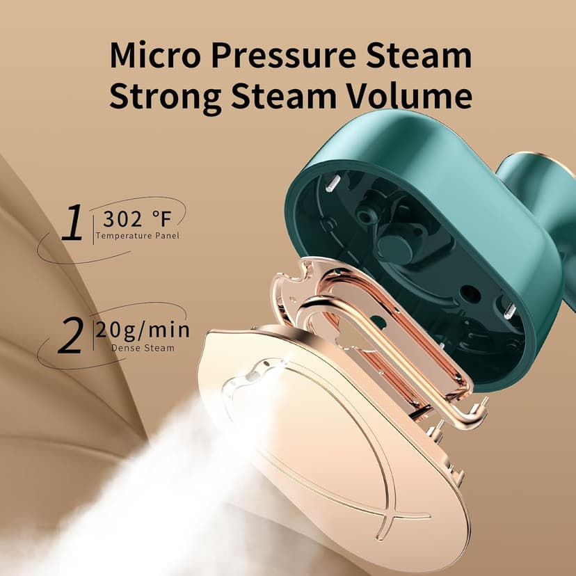Travel Steamer for Clothes -1000W Small Steam Irons Foldable for Wrinkle Removal, Compact Portable Mini Steamer for Clothes Travel College Dorm Office Home Garment Steamer for Clothes 120V，1 Piece