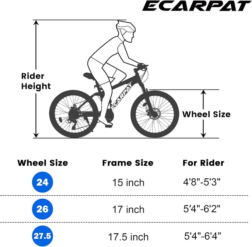 24/26/27.5 Inch Wheel Mountain Bike, 21 Speed MTB Bike with Full Suspension, Steel Frame and Dual Disc Brakes, Adult Mens Outdoor Cycling Mountain Bicycle