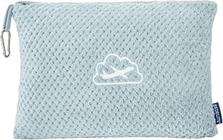 Ultra-soft Airplane Blanket, Luggage Sleeve & Backpack Clip, Travel Essentials for Women, Foldable as Pillow for Long Flight BEDELITE Travel Blanket with Bag, Jacquard Fleece Blanket 65"x40", Blue B0CNJS15T4