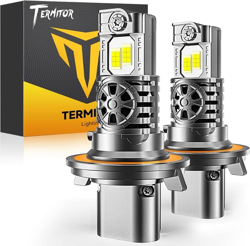 Termitor 2026 Upgraded 90,000LM 9008 H13 Bulbs, 12X Ultra-Bright, 6500K Pure White H13/9008 Light Conversion Kits, Easy Plug-N-Play Installation, IP68 Waterproof, Pack of 2