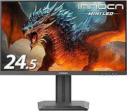 INNOCN 24.5" 2K QHD 2560 x 1440P 240Hz Monitor, Gaming Console Ready, Mini-LED Precisely Local Dimming, Monitor for Mac, HDMI 2.1, DP 1.4, Height Pivot Adjustable Stand, Black - 25M2S
