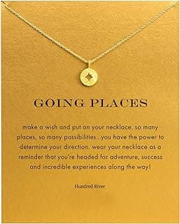 Baydurcan Friendship Anchor Compass Necklace Good Luck Elephant Pendant Chain Necklace with Message Card Gift Card