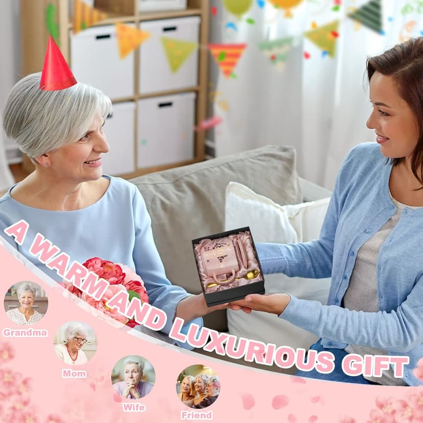 Biching 80th Birthday Gifts for Women, 14oz Pink Coffee Mug with Gold Pattern, Best Gifts for 80 Year Old Grandma, Mom, Sister, Friend, Fabulous 80 Limited Edition, 1943 Birthday Gifts for Women.