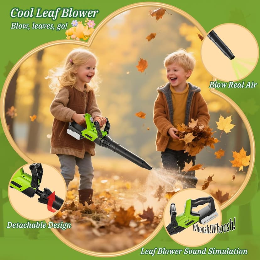 Kids Toy Tool Set, 3-IN-1 Power Garden Lawn Tools with Sounds & Lights, Volume, Toy Weed Wacker, Leaf Blower&Hedge Trimmer, Outdoor Play Toy Tools, Christmas Birthday Gifts for Boy Toys 3 4 5 6 7 8+ B0FJ262MMT