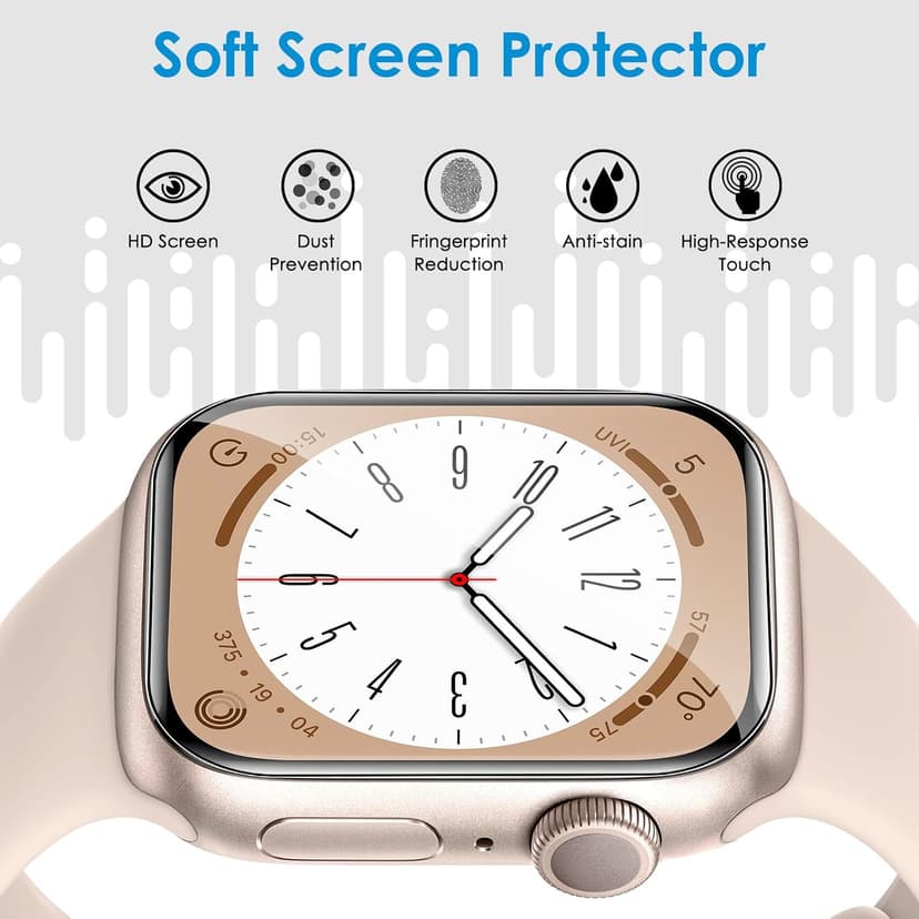 UniqueMe 6 Pack for Apple Watch Screen Protector 40mm, Apple Watch SE 3/SE 2/SE Series 6/5/4 Screen Protector [Upgrade Flexible Film] Anti-Scratch [Non-Bubbles] Soft HD TPU Clear Film for iWatch 40mm