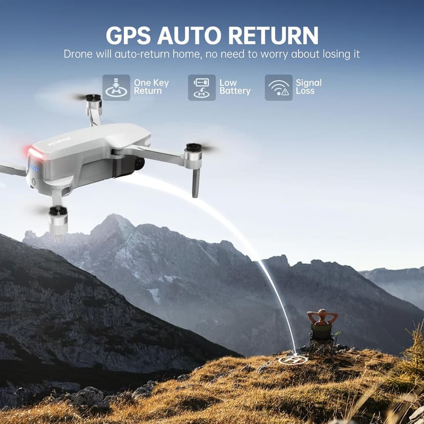 Drones with Camera for Adults 4K, Foldable Beginner Drone with Brushless Motor, Auto Follow, Tap Fly, Circle Fly, One Key Start, Under 249g