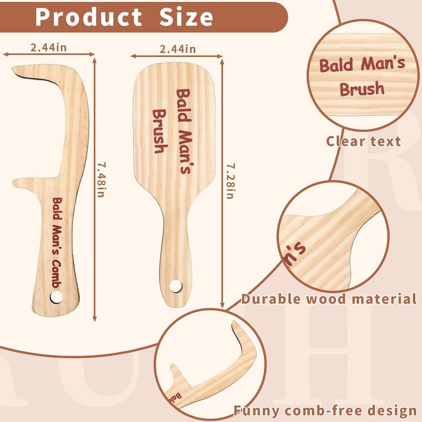 Boss Day Gift Father's Day Prank Gift Hair Loss Comb for Bald Men Birthday Gift for Men Coworker 2PCS Funny Bald Mans Comb Funny Gag Gift Over The Hill Party Gift B0DHD1DH9Y