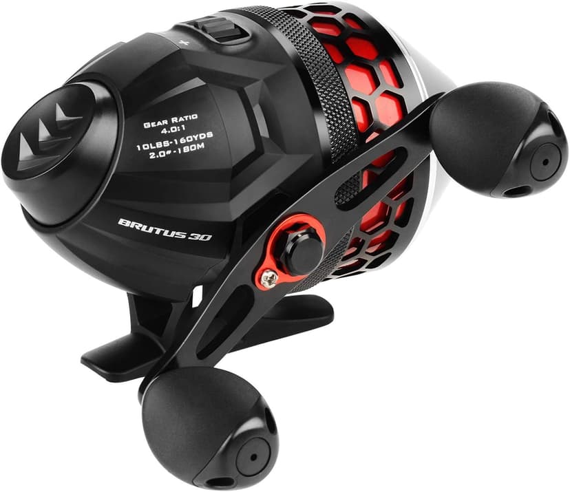KastKing Brutus Spincast Fishing Reel,Easy to Use Push Button Casting Design,High Speed 4.0:1 Gear Ratio,5 MaxiDur Ball Bearings, Reversible Handle for Left/Right Retrieve, Includes Monofilament Line.