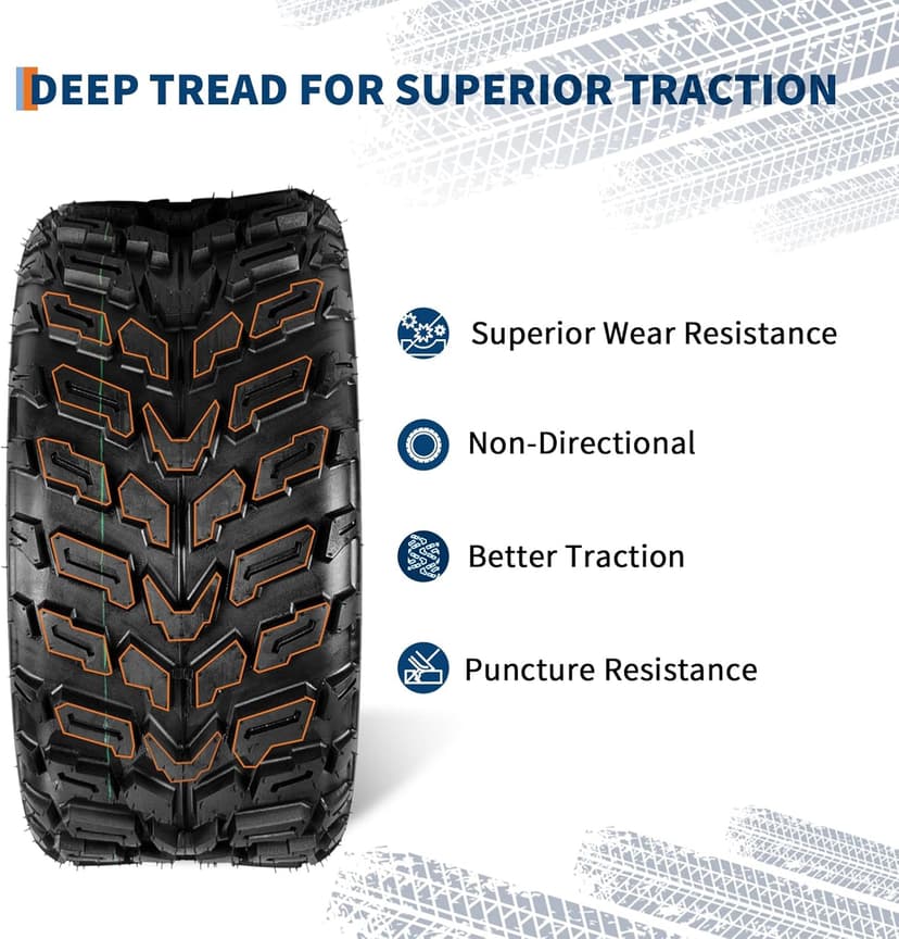 Garvee 22x11-10 ATV Tires 6-Ply All-Terrain Tubeless Tires for Daily Work, Hunting & Recreational Riding on ATV, UTV, Quad and 4 Wheeler