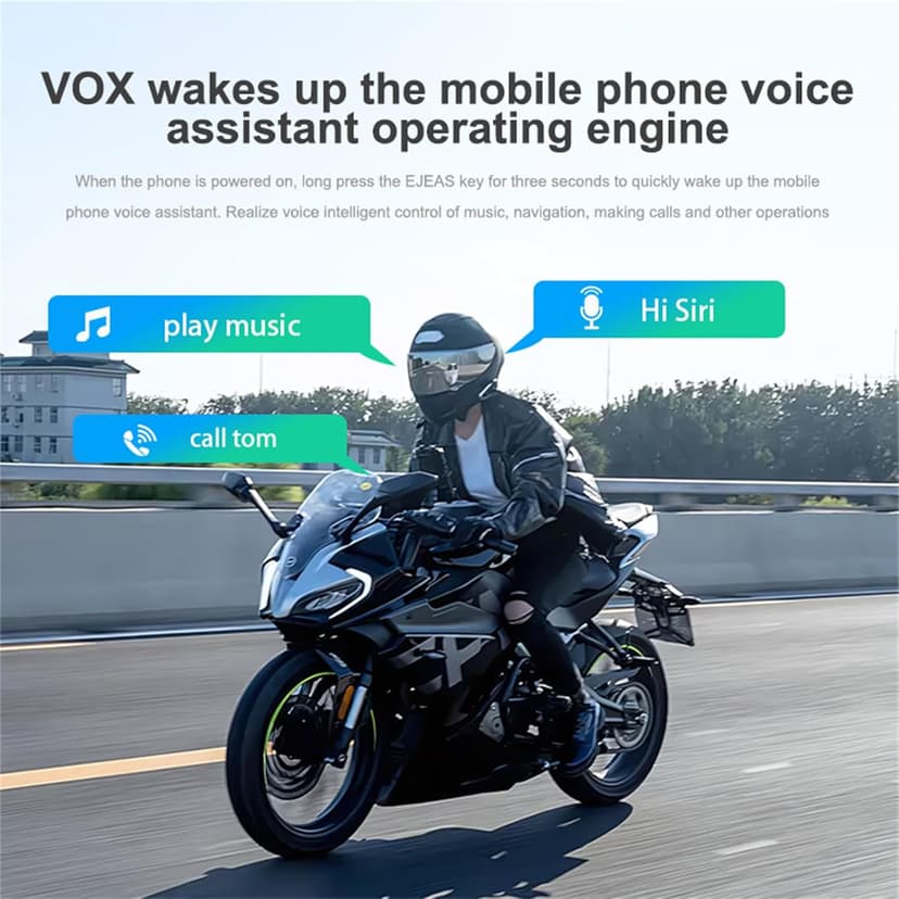 SolaMr Q8 Motorcycle Helmet Bluetooth Headset, 230hours Standby, 6 Riders Mesh Communication Systems with Audio Multitasking, Music Sharing, Noise Cancellation, FM Radio, Loud Interphone -2 Pack