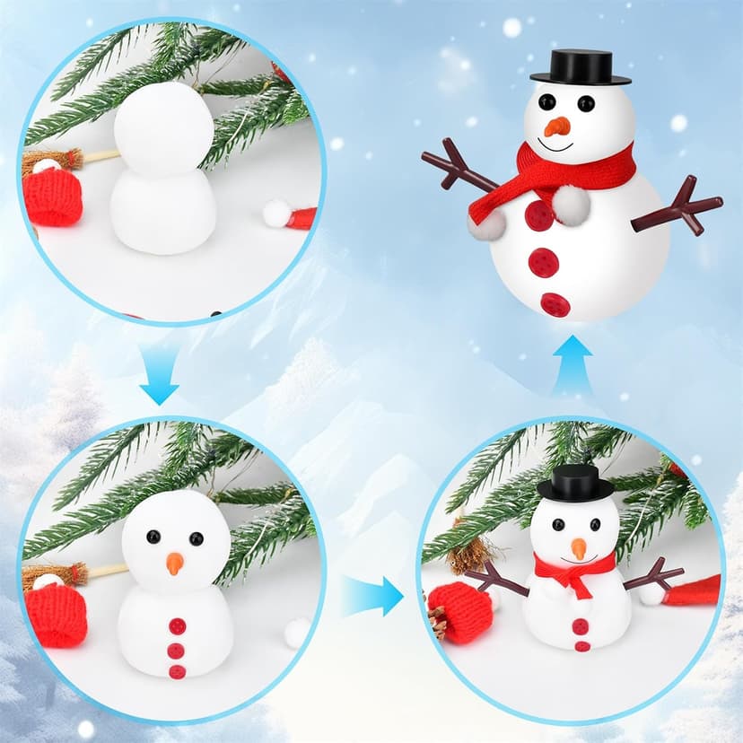Christmas Xmas Birthday Gifts for Teen Boys Girls,Easy-to-Shape Air Dry Modeling Clay,Encourages Creativity&Motor Skills Christmas Crafts Stocking Stuffers for Kids,9 Pack Clay Build Snowman Kit B0FC2LQDQP