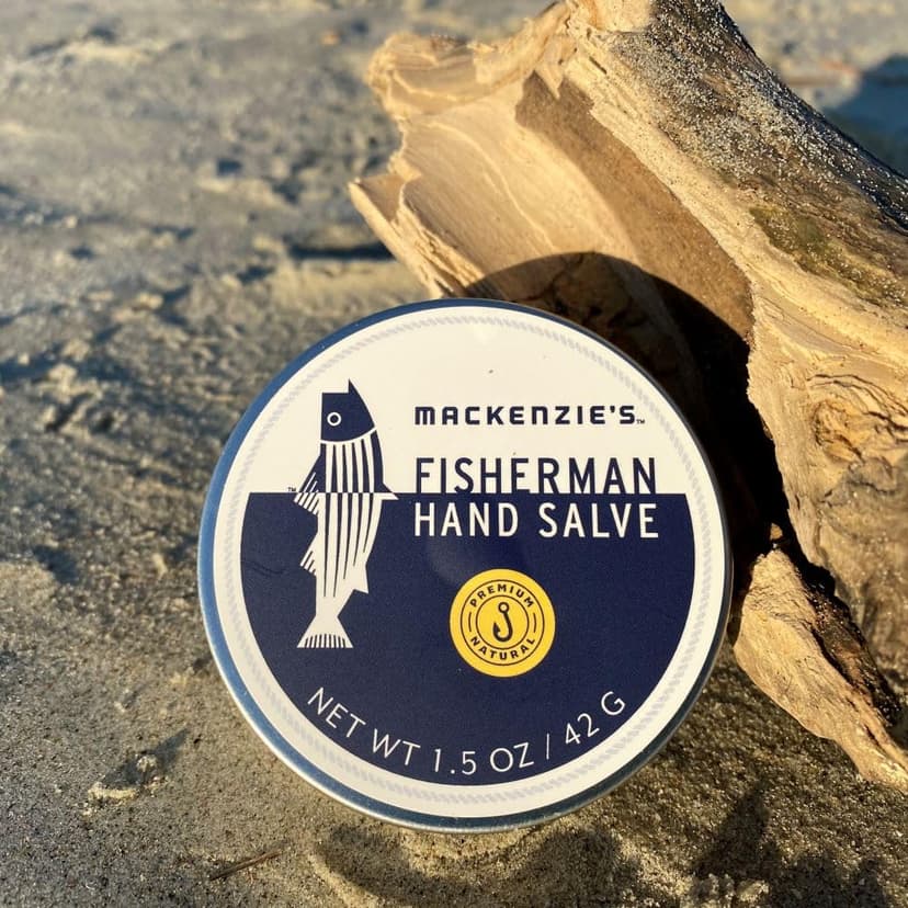 MacKenzie's Fisherman Hand Salve - Holiday Gifts for Men - Christmas Gifts for Fishermen - Stocking Stuffers - Coastal Holiday Gifts - All Natural - Hand Repair - 1.5 Ounce Tin