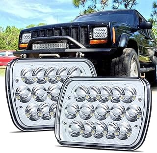 LEDMIRCY H6054 LED Headlights, 5x7 LED Headlights Rectangular 2PCS 90W High Low Sealed Beam Square 7x6 Headlight DOT Approved for Truck Chevy Cherokee Tacoma Ford Van Sedans H5054 H6014 H6052 6053