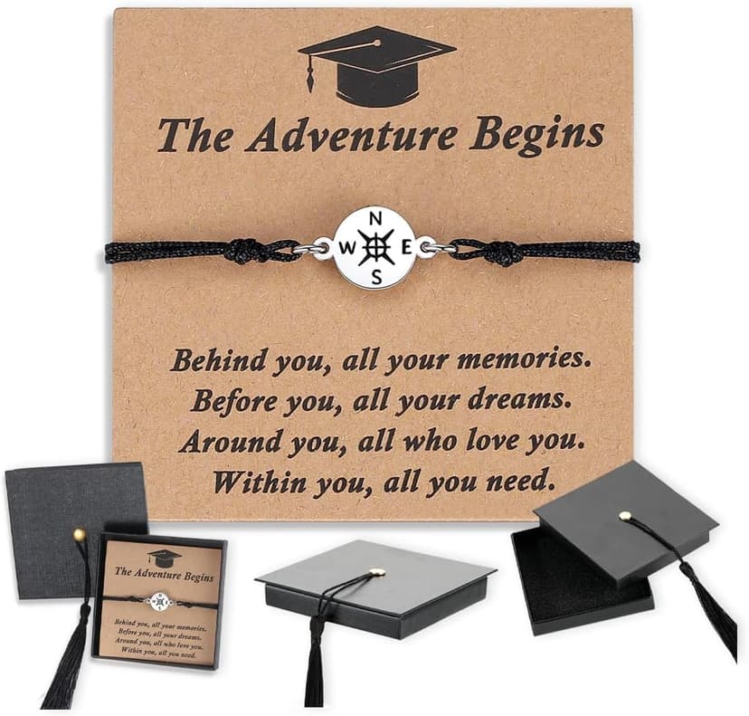 SAM & LORI Unique Grad Cap Box 2026 Graduation Gifts for Her/Him - Adjustable Unisex Bracelet for Primary/Middle School/High School/College Grads B0BWYSSGZJ