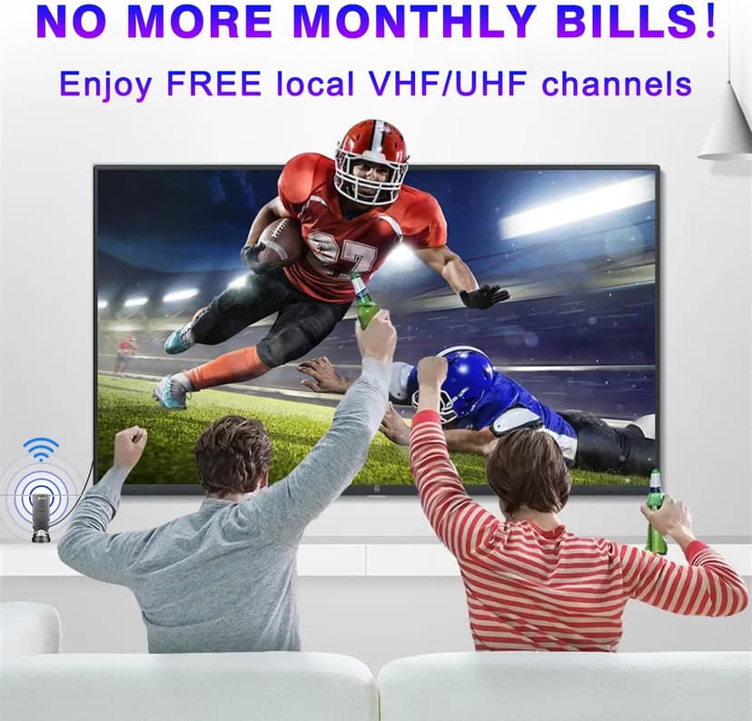 HIDB Indoor TV Antenna - Ultra HD 4K/1080p Digital TV Antennas for Local Channels, Enhanced Rabbit Ear Design with Smart Signal Booster, Works with All Smart TVs, Easy Setup, No Monthly Fees!