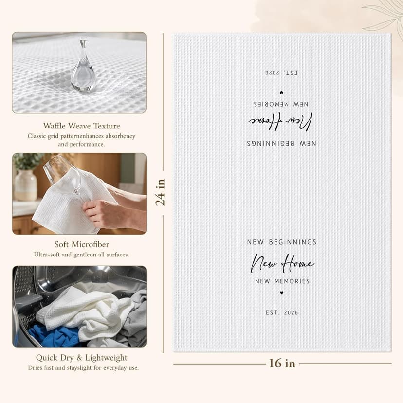 1PC Housewarming Gifts for New House 2026 Kitchen Towels, New Beginnings Hand Towels, Ideal Gifts for Homeowner Decorative,Welcoming Home Sweet Home Tea Towels-Ab02 B0FLJJ6DXR