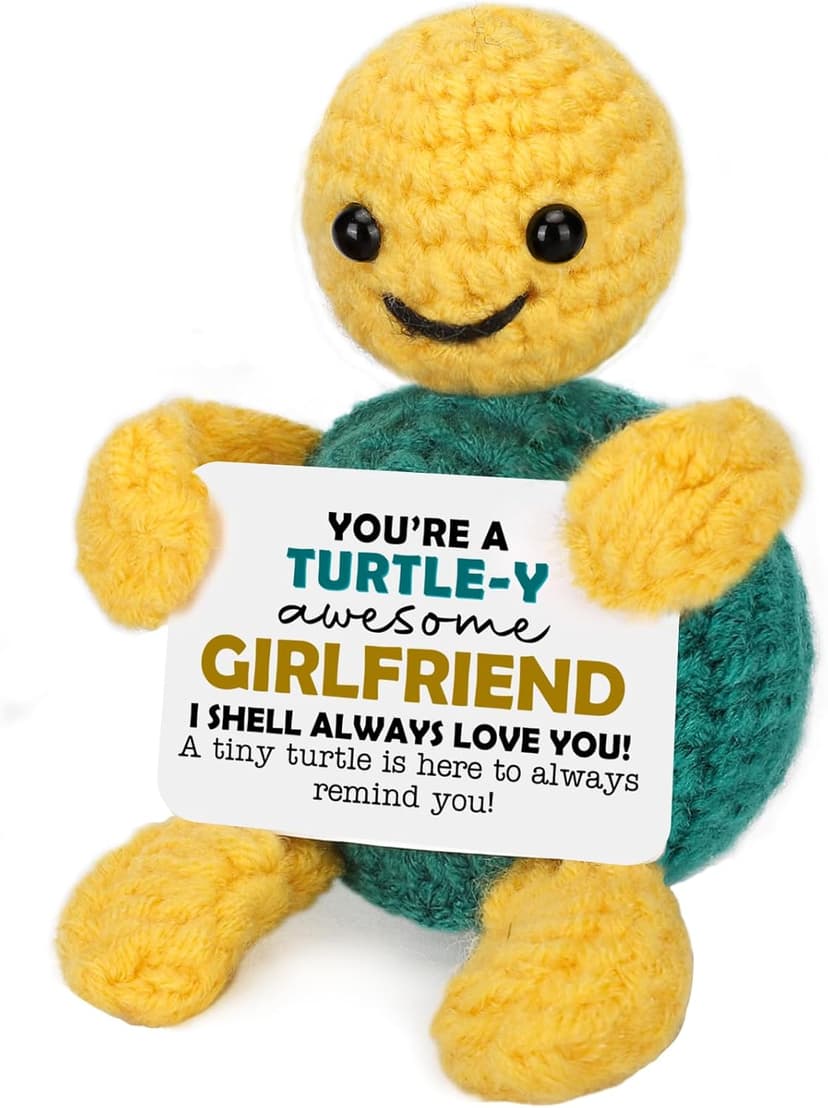 Girlfriend Gifts for Her, To My Love Birthday Anniversary Wedding Graduation Gift for Girlfriend Her from Boyfriend, Romantic I Love You Gift for Girlfriends, Handmade Positive Crochet Animals Turtle
