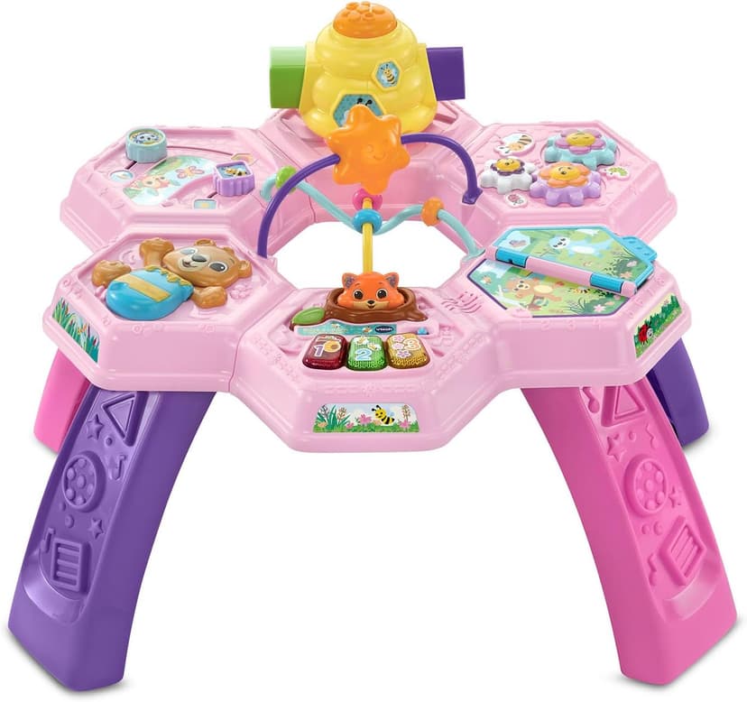 VTech Buzz and Learn Activity Table with Seven Interactive Play Zones, Pink