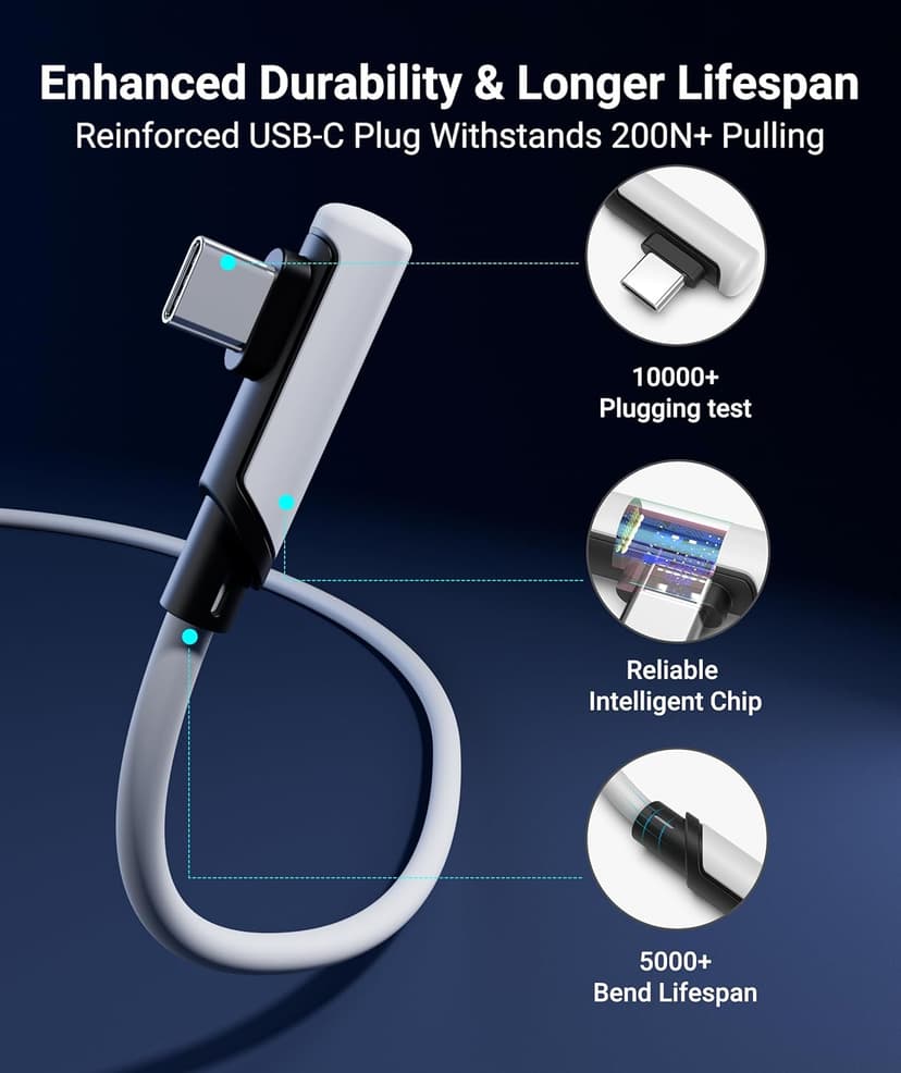 Syntech Link Cable 16FT for PCVR Compatible with Oculus/Quest 3/Meta Quest 3S, Quest2/Pro/Pico 4/Ultra Accessories and PC/SteamVR, High Speed PC Data Transfer, USB 3.0 to USB C Cable for VR Headset