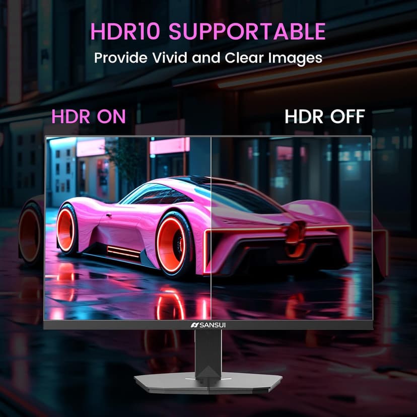 SANSUI 24" 1ms 160Hz Gaming Monitor, FHD 1080P Computer Screen, FreeSync Sync, 4000:1 Contrast, 110% sRGB, HDMI & DP Ports, VESA Mount, HDMI Cable Included