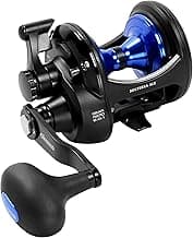 Okuma Solterra SLX High Speed Open Top Frame Lever Drag Saltwater Trolling Reel, SLX-15CSb, 410yds-25lb, Black
