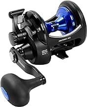Okuma Solterra SLX High Speed Open Top Frame Lever Drag Saltwater Trolling Reel, SLX-15CSb, 410yds-25lb, Black