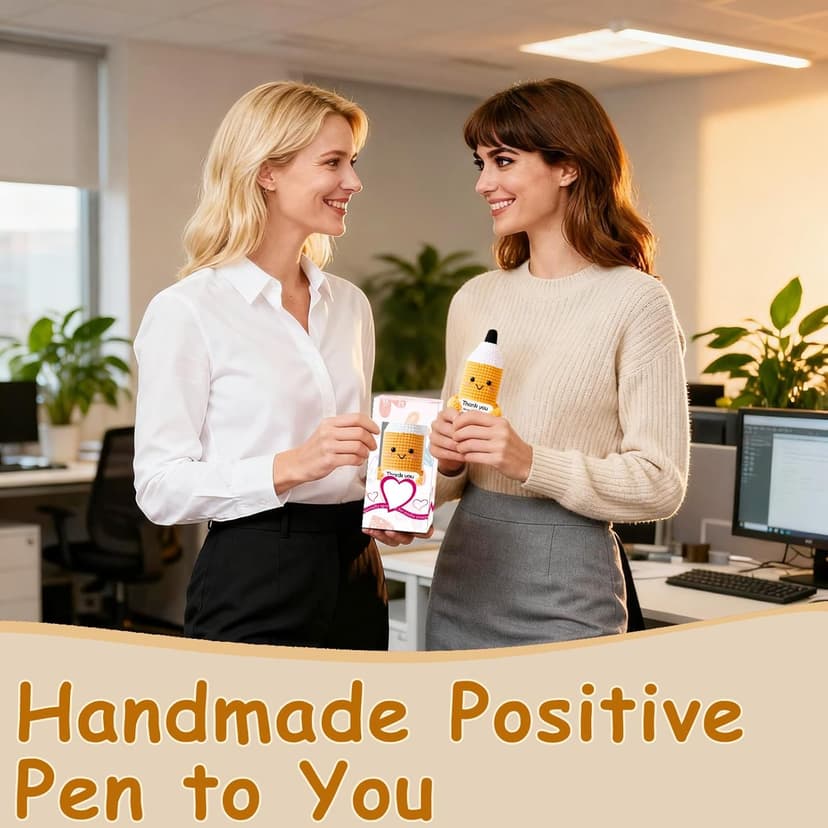 Teacher Gifts for Women Men Appreciation Thank You Gift Positive Crochet Pencil Ornaments Personalized Christmas Birthday Retirement Thanksgiving Gifts for her him Office Desk Decor Stocking Stuffers
