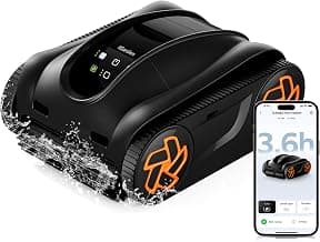 iGarden 4-in-1 Robotic Pool Cleaner, 3.6H Cordless Pool Vacuum for Inground & Above Ground Pools, Touchscreen & APP Control, Smart Navigation & Self-Parking, Cleaning Floor, Wall & Waterline, Black
