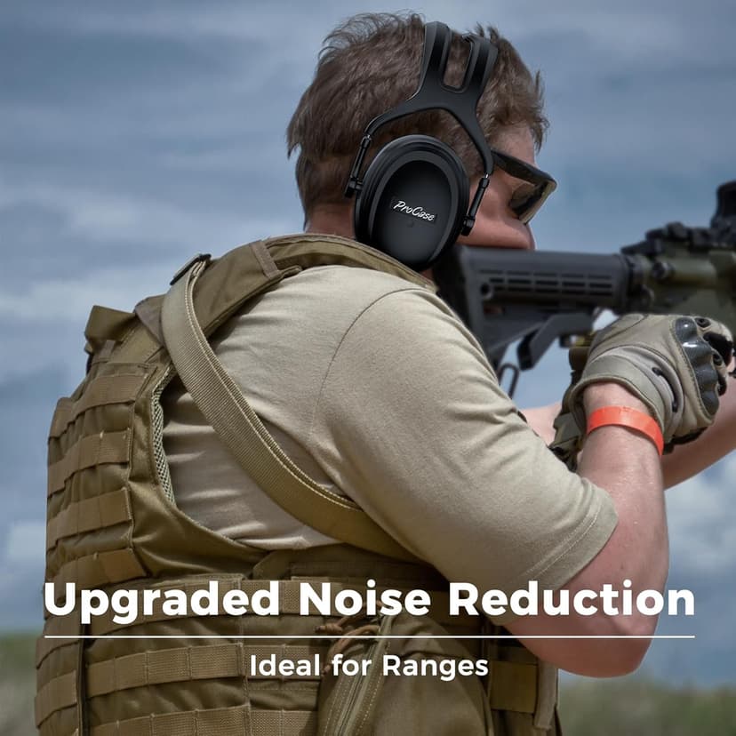 ProCase Extra Large SNR 37dB Noise Cancelling Headphones, NRR 30dB Hearing Protection Ear Muffs for Adults Noise Reduction, Wide Size Adjustment and Comfortable -Black