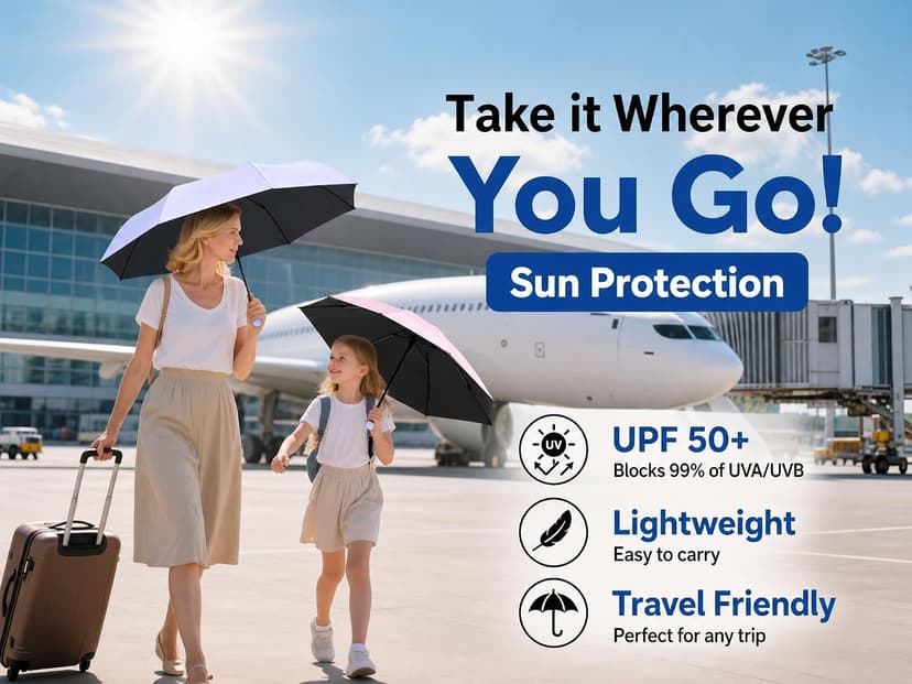 8.6 oz Lightweight, Small Portable for Sun & Rain, Fit Purse & Backpack, Travel essentials for Disney & European Trip BAODINI Mini Travel Umbrella with UV Sun Protection, Compact Pocket-Size B09Q2PQ7ZB