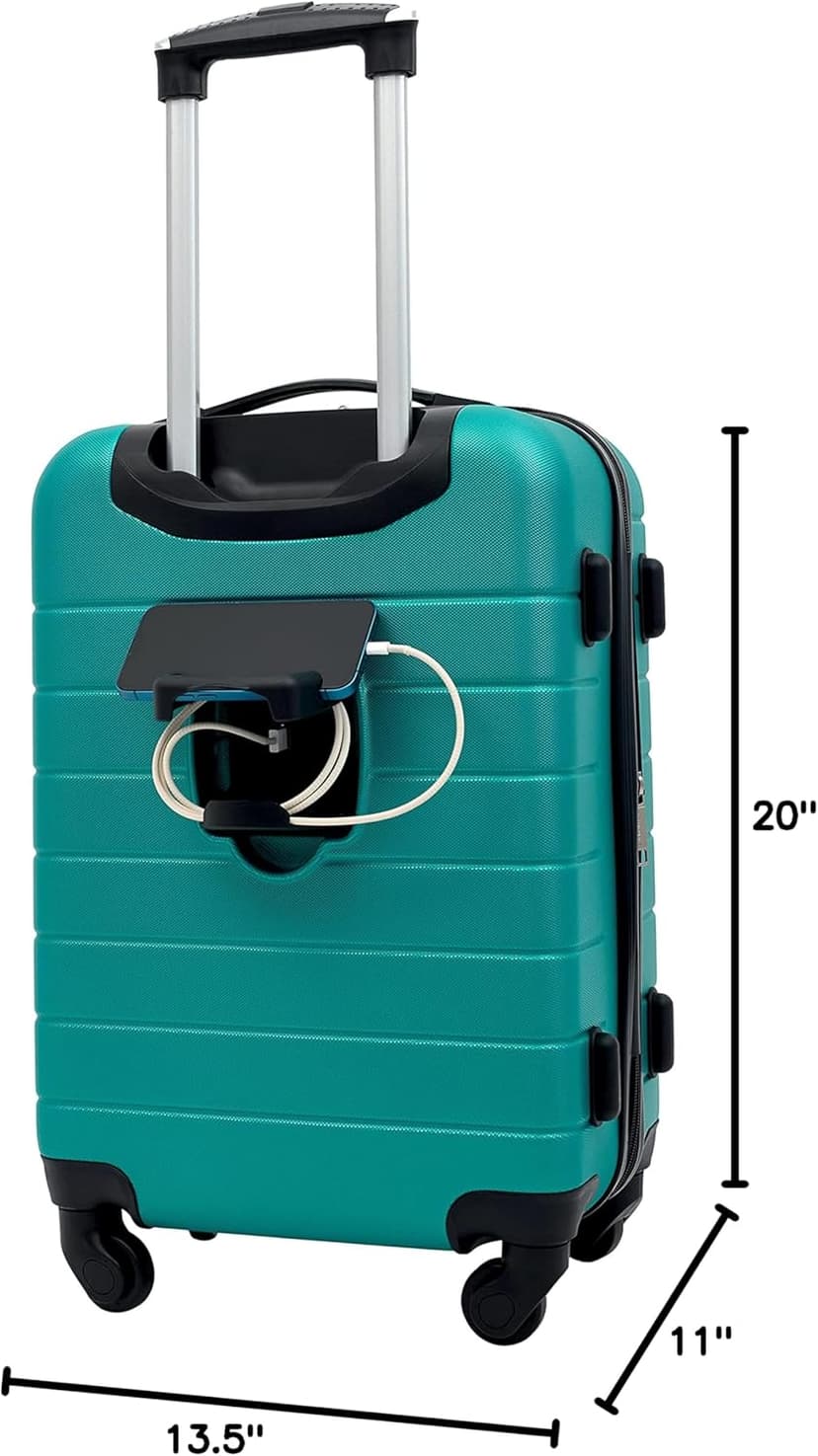Wrangler Smart Spinner Hardside Luggage, 2 Piece Set, Teal