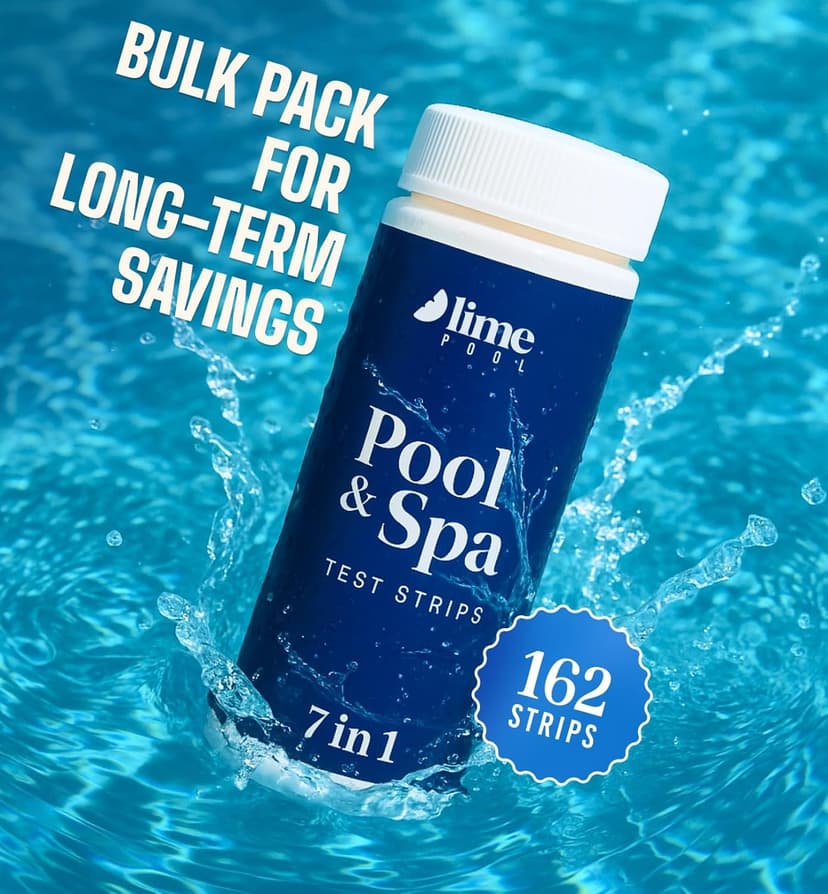 162 Pcs 7-Way Hot Tub, Spa & Pool Test Strips - Accurate Readings in 15 Seconds