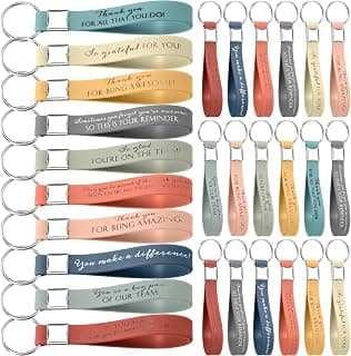 Customer Service Week, Inspirational Thank You Gifts, 10 Style Silicone Keyring for Office Staff Work Team Teacher Volunteer Nosiny 30 Pcs Keychain Appreciation Gift Bulk for Employee Coworker B0BZY67RDJ