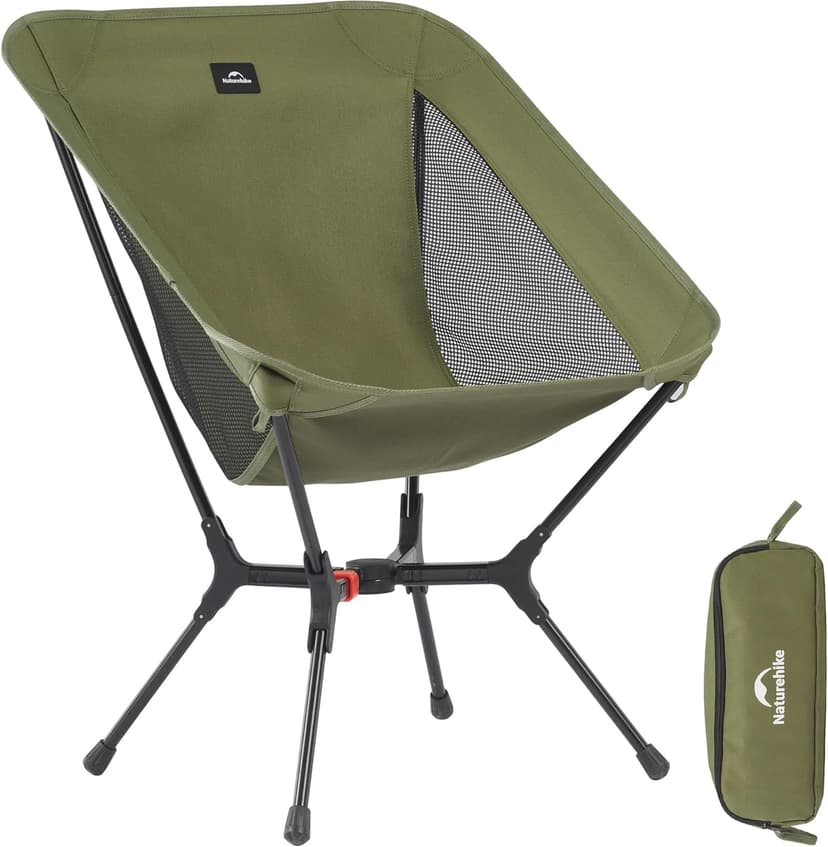 Naturehike YL01 Snap Camping Chair, 1 Second Setup Frame, 441lb Capacity Camp Chair, Portable & Lightweight Backpacking Chair