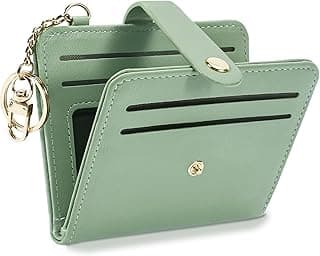 Airkit Small Wallets Woman RFID Blocking Leather Credit Card Holder - with ID Window - Card Wallets for Women - with Zipper Coin Purse - Keychain Wallet