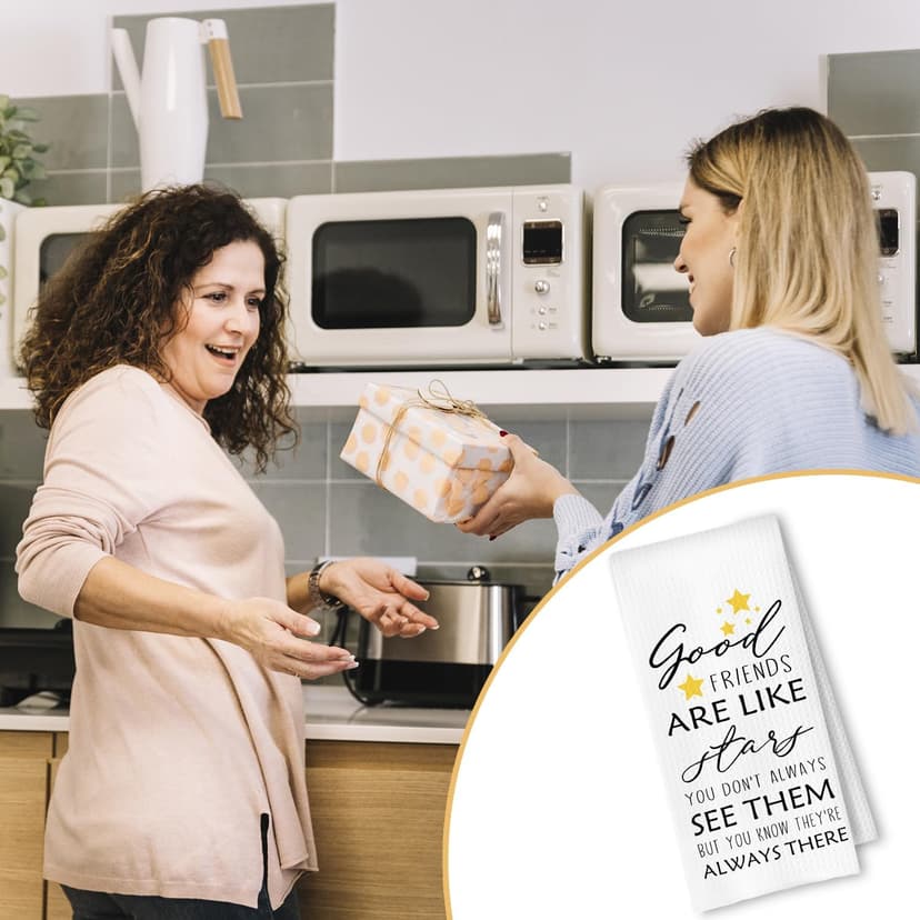 Good Friends are Like Stars Gifts Kitchen Towels, Friends Gifts Dish Tea Towels for Kitchen Decor, Friendship Gifts for Women Hand Towels for Bathroom, Best Friend Bestie BFF Gifts, 16x24in