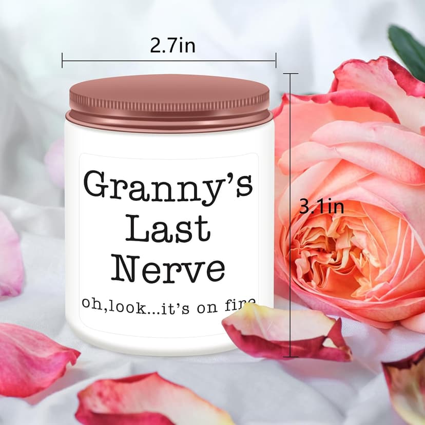Homsolver Granny Gifts,Gifts for Grandma from Granddaughter Grandson, Christmas, Birthday, Mother and Grandparents Day, Scented Candles, Granny’s Last Nerve B0H44HNW9R