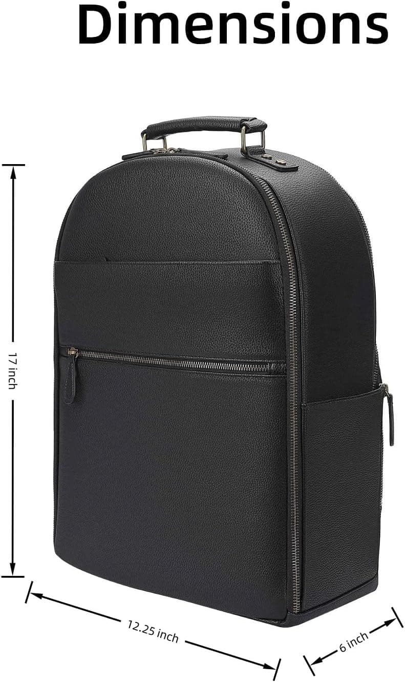 Divvia Camera Backpack Classic PU Leather with 15 Inch Laptop Compartment, Professional Camera Bag for Photographers for DSLR Large 20L