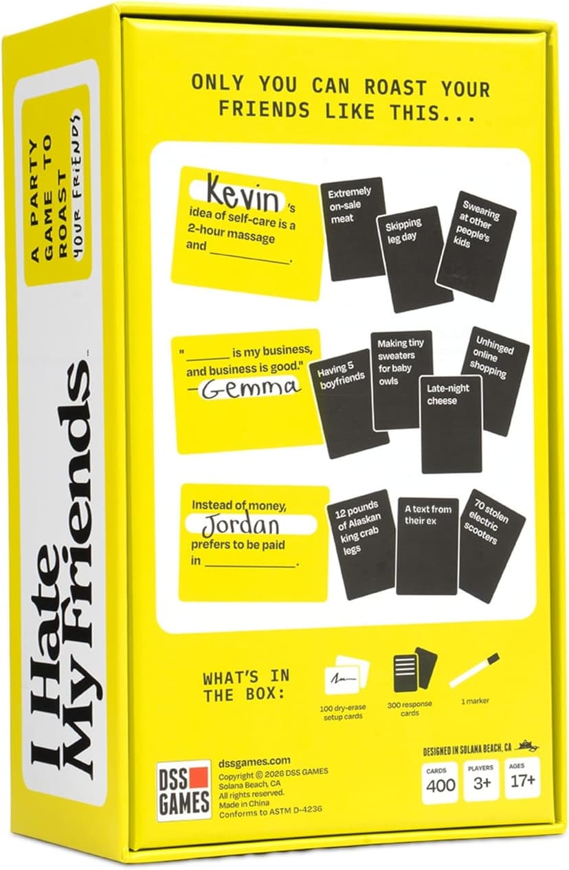 DSS Games I Hate My Friends [Hilarious Roast Party Game for Adults | Funny Friend Card Game for Game Night, Bachelorette Parties, College Parties & Girls Trips | Ages 17+ | 3+ Players]