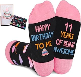 5-18 Years Old Birthday Gifts for Girls - Socks for Girls with Pop up Birthday Card, Presents for 5-18 Year Old Grils