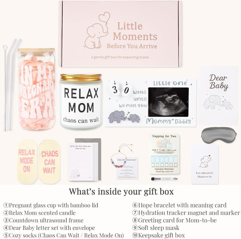 Self Care Items, Pregnant Wife, Mom to Be, First Mother's Day or 2nd Trimester Pregnancy Care Package Gift Set for First Time Mom B0FYGQWGRX