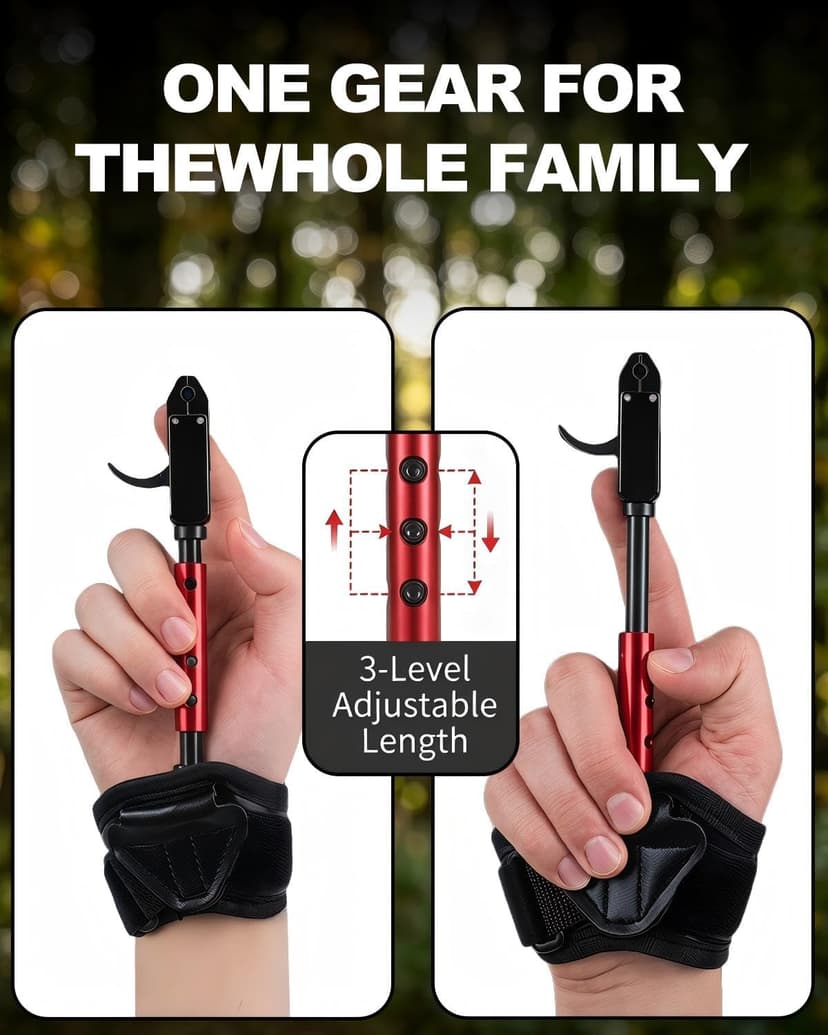 NovaSpark Archery Wrist Release Aid for Compound Bow – Auto-Closing Jaws & 3-Stage Adjustable Length | Smooth Caliper Trigger | Comfortable Strap for Youth & Adults Target Practice, Hunting