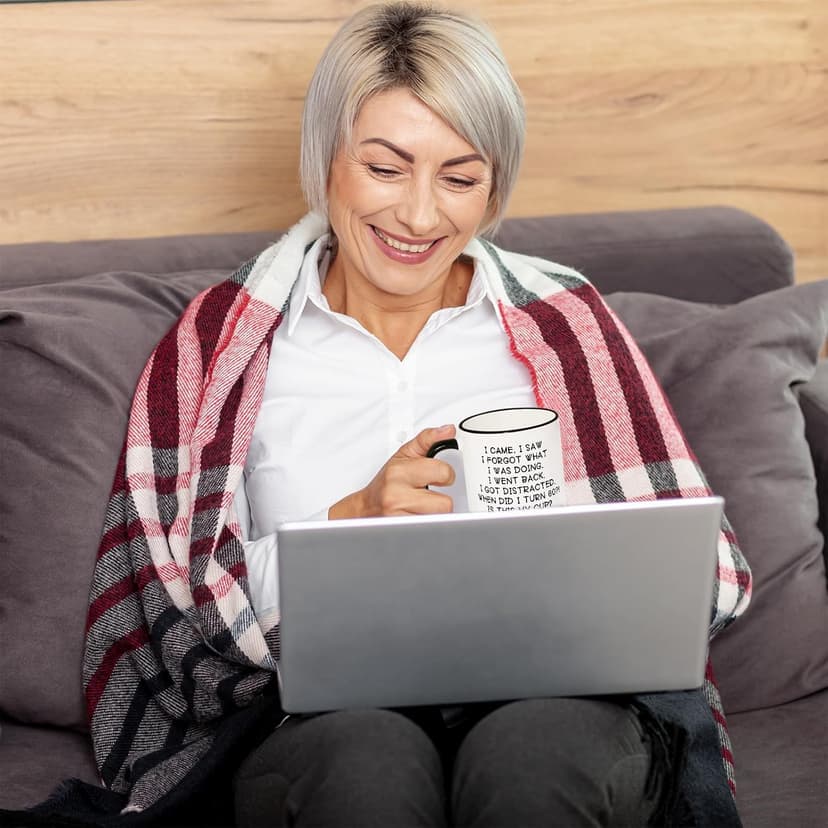 Shqiueos Funny 60th Birthday Gifts for Women Men Mug 11oz, Gag 60 Year Old Birthday Gifts for Her Him, 60th Bday Gift Idea for Mom Dad Sister Best Friends, 1965 Birthday Decorations Coffee Cup