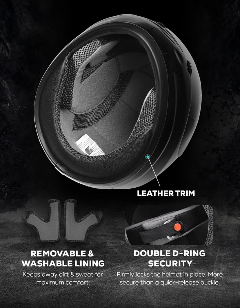 XFMT Full Face Motorcycle Helmet ATV Street Bike Motorbike Helmet DOT Approved with Anti-Fog Visor for Adult Men & Women
