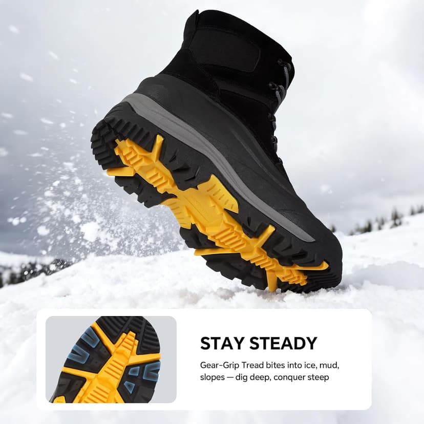 Nextpath Men's Snow Boots Winter Boots For Men Waterproof Insulated Winter Work Boots For Men 8 Inch Snow Hiking Boots