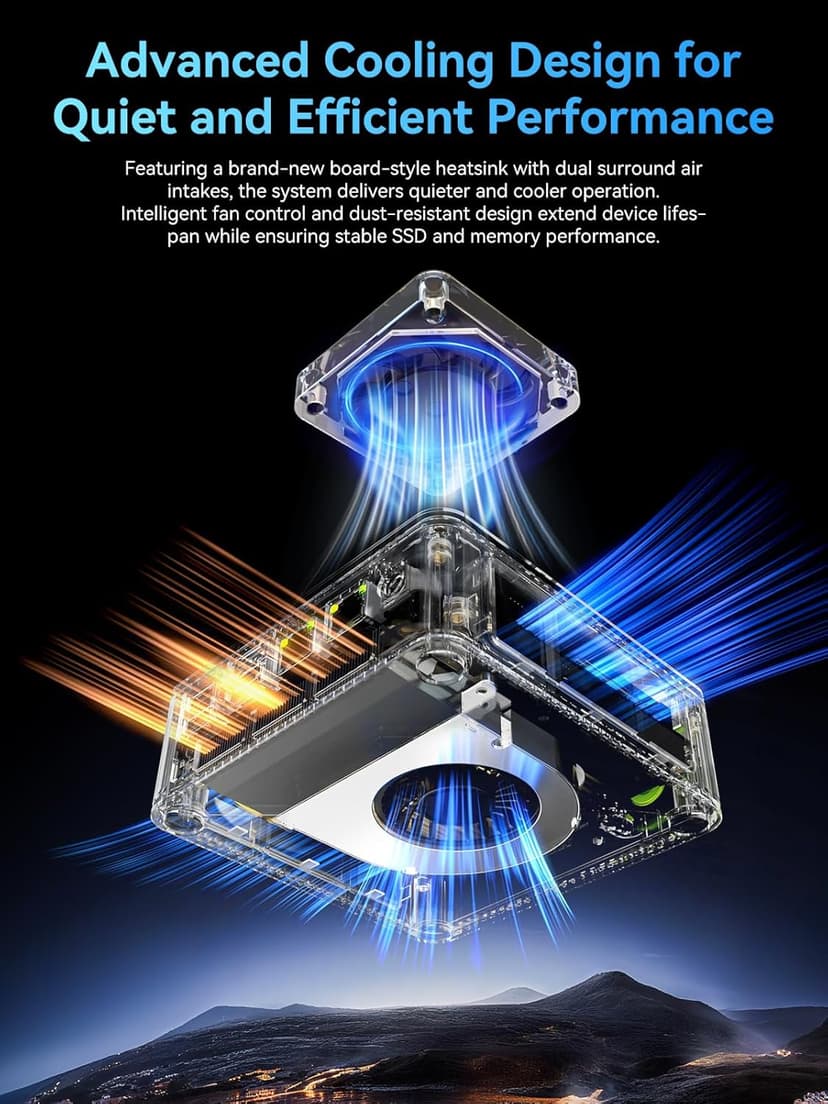 GMKtec M5 Ultra Gaming Mini PC Ryzen 7 7730U (Upgraded 7430U/ 5825U), 32GB RAM 512GB SSD Dual NIC LAN 2.5GbE Desktop Computers, Triple 4K Display, WiFi 6E, USB-C, BT 5.2, DP, HDMI 2.0 Blue