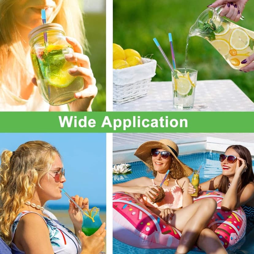 Travel Drinking Straws, Cruise Must Haves, Portable Foldable Stainless Steel Straws with Cases, Silicone Tips for Gifts Kynup Reusable Collapsible Metal Straws, Cruise Ship Essentials (4Pack) B07ZBZ6CCC
